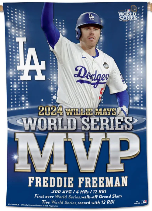 freddie freeman world series mvp 2024 dodgers 28x40 banner 250x@2x